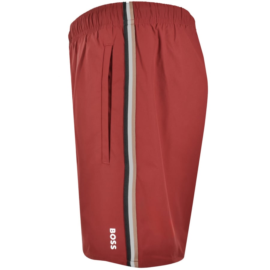 Image number 5 for BOSS Iconic Swim Shorts Medium Red