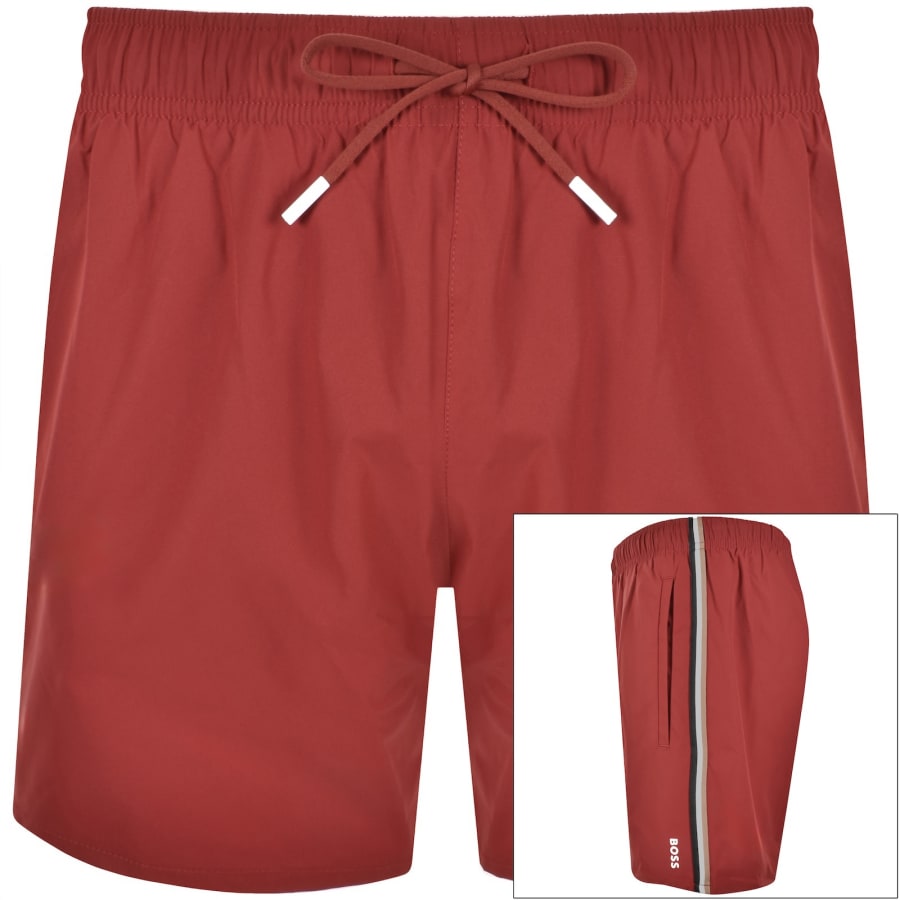 Image number 1 for BOSS Iconic Swim Shorts Medium Red