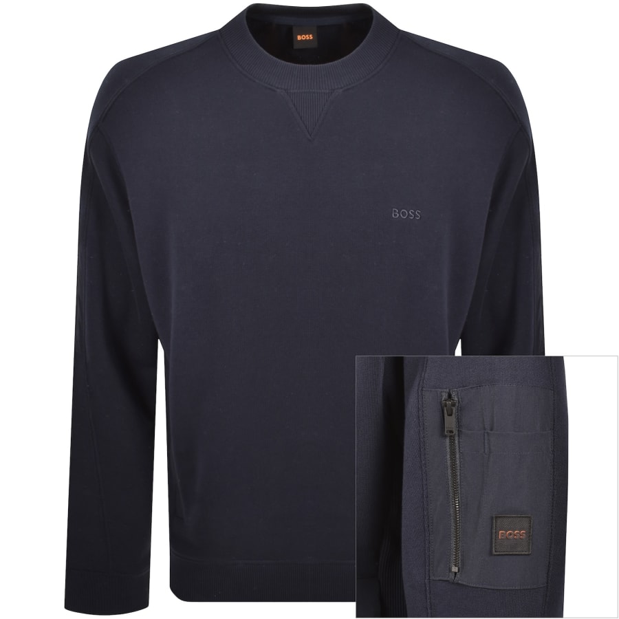 Image number 1 for BOSS We Mixed Sweatshirt Dark Blue