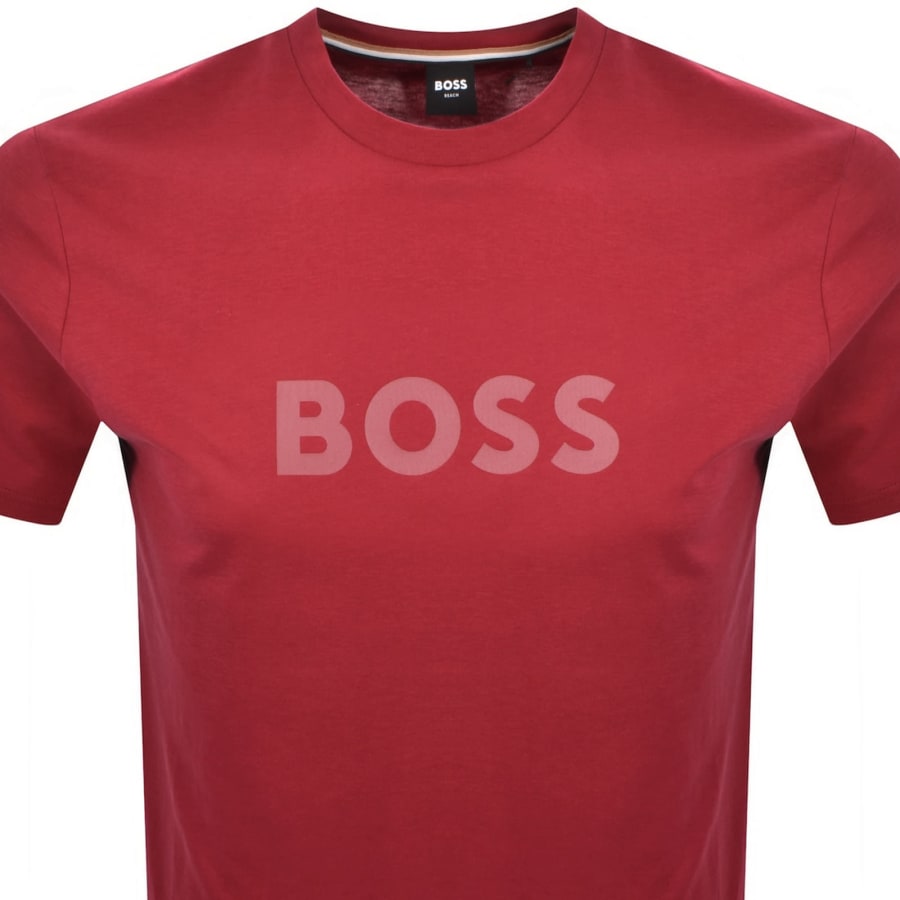 Image number 2 for BOSS Logo T Shirt Medium Red