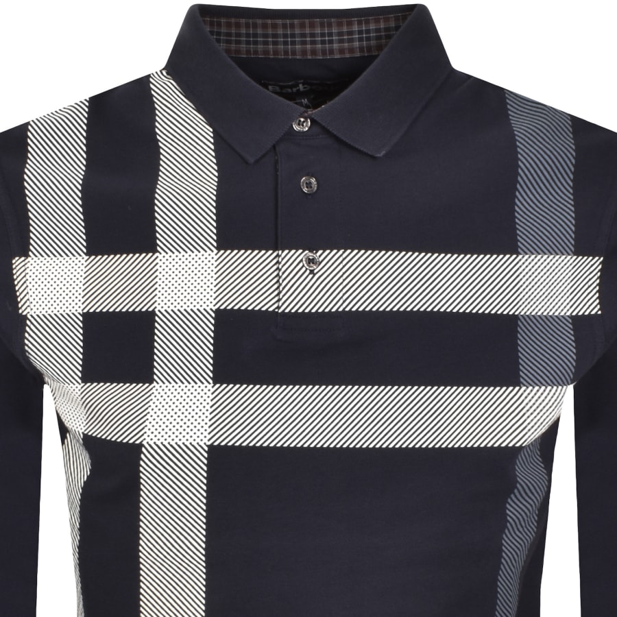 Image number 2 for Barbour Blaine Long Sleeve Polo T Shirt Navy