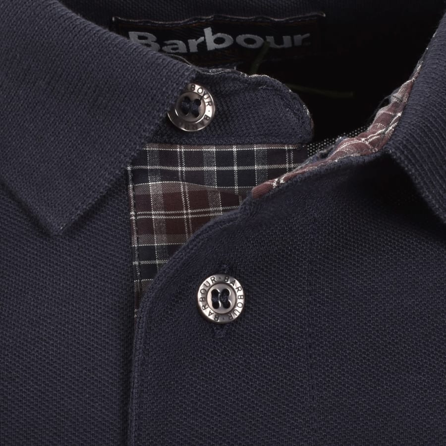 Image number 3 for Barbour Blaine Long Sleeve Polo T Shirt Navy