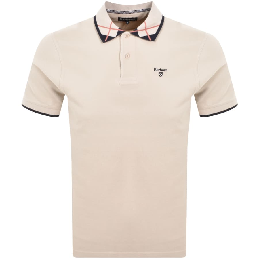 Image number 1 for Barbour Brodie Tailored Polo T Shirt Beige