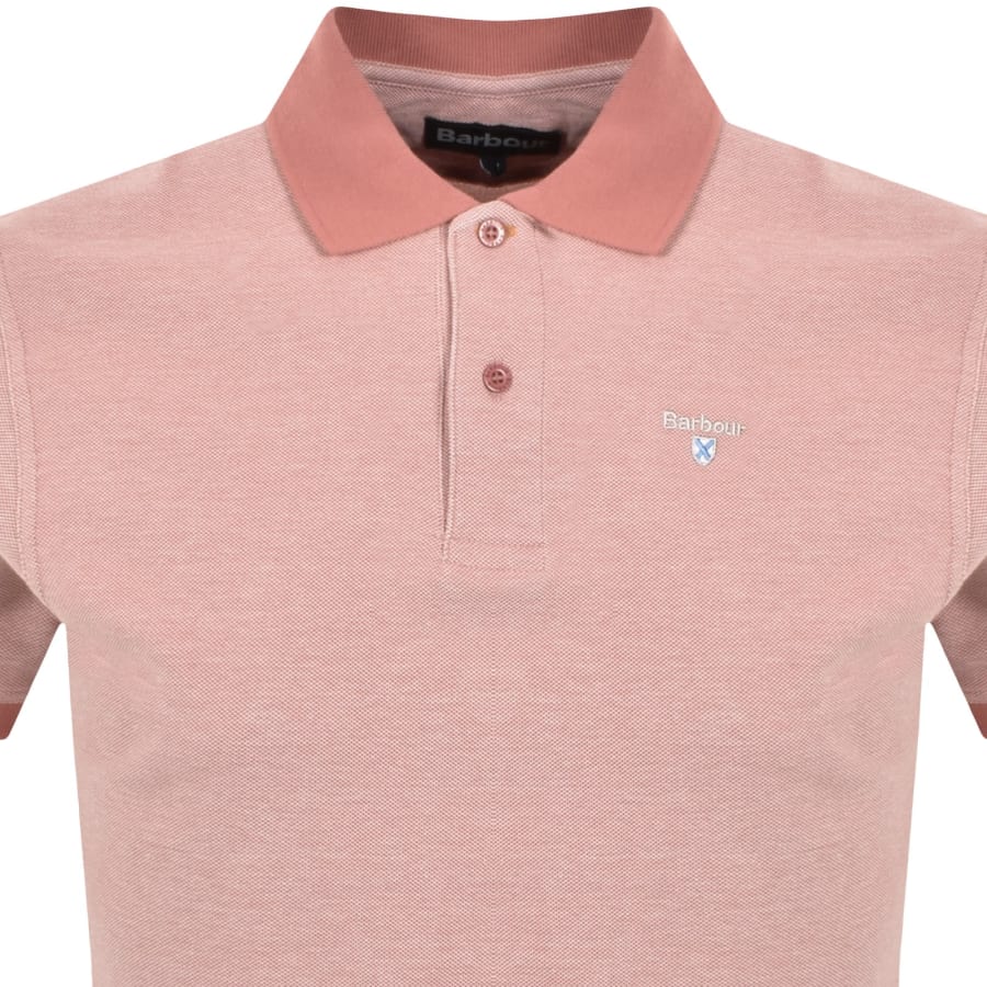 Image number 2 for Barbour Sports Mix Polo T Shirt Earth Pink