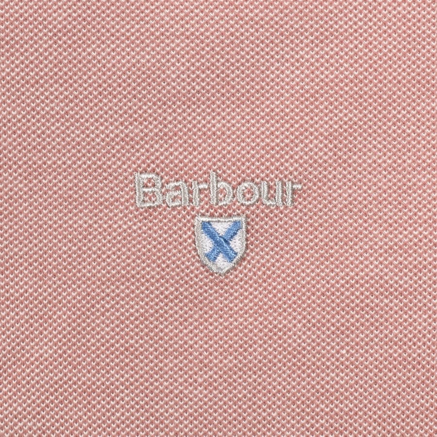 Image number 3 for Barbour Sports Mix Polo T Shirt Earth Pink