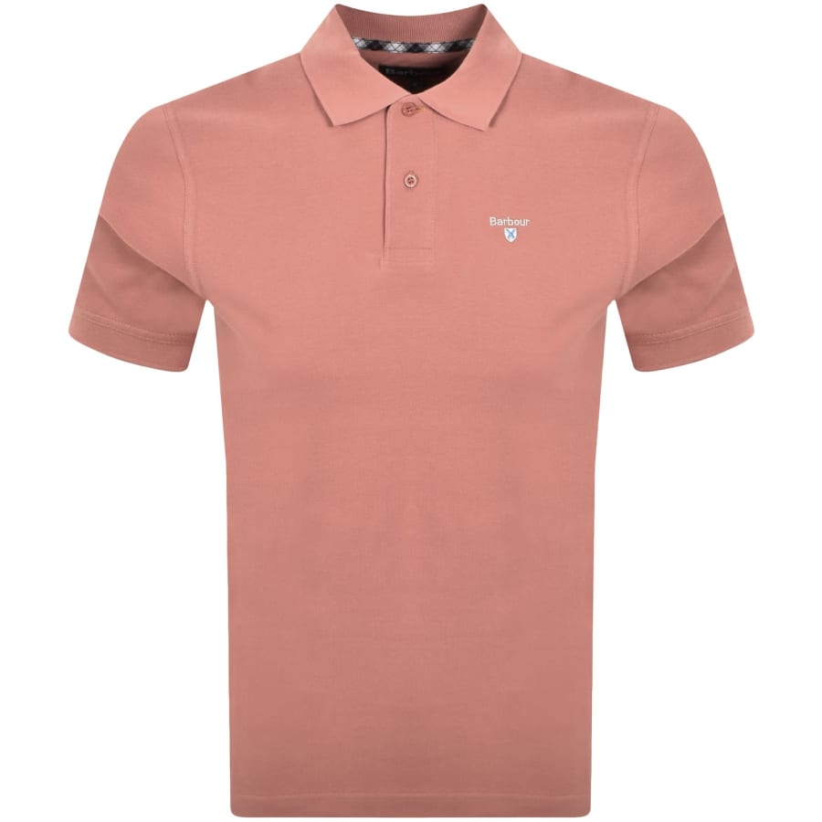 Image number 1 for Barbour Pique Polo T Shirt Earth Pink