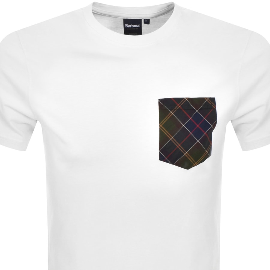 Image number 2 for Barbour Arnside Tartan Pocket T Shirt White
