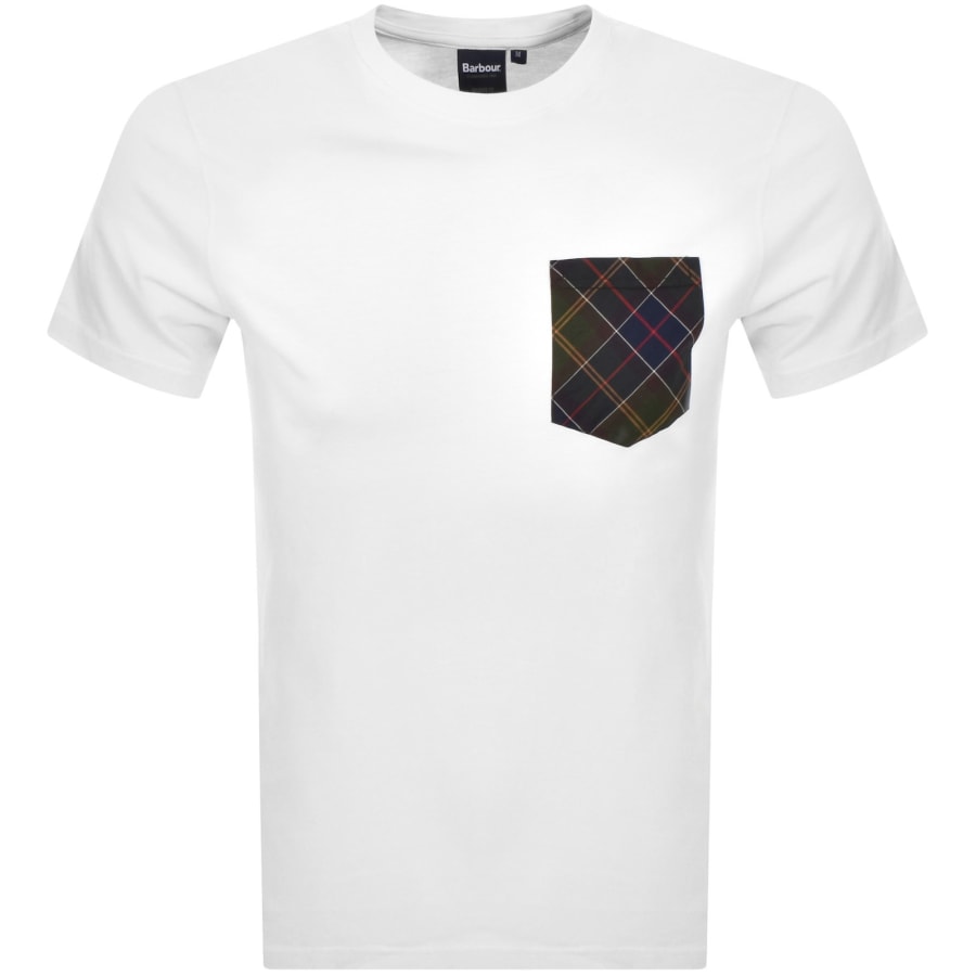 Image number 1 for Barbour Arnside Tartan Pocket T Shirt White