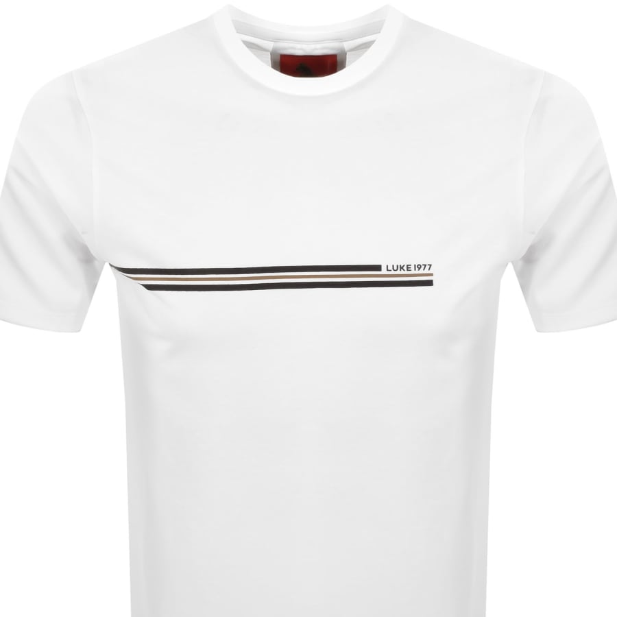 Image number 2 for Luke 1977 Block Stripe T Shirt White
