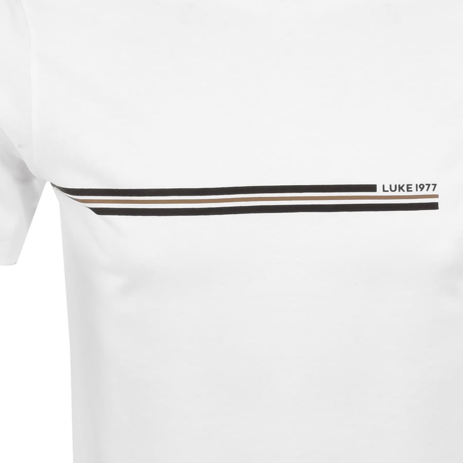 Image number 3 for Luke 1977 Block Stripe T Shirt White