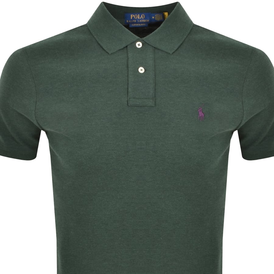 Image number 2 for Ralph Lauren Custom Slim Polo T Shirt Green