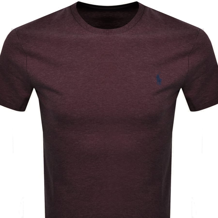Image number 2 for Ralph Lauren Crew Neck Slim Fit T Shirt Burgundy