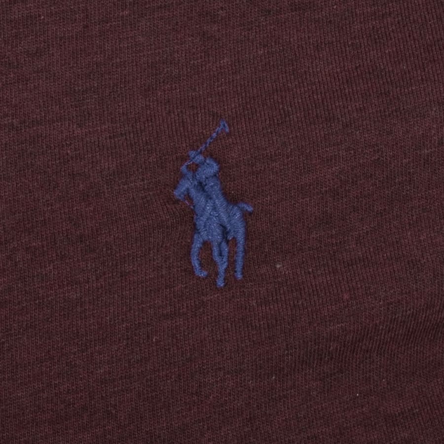 Image number 3 for Ralph Lauren Crew Neck Slim Fit T Shirt Burgundy