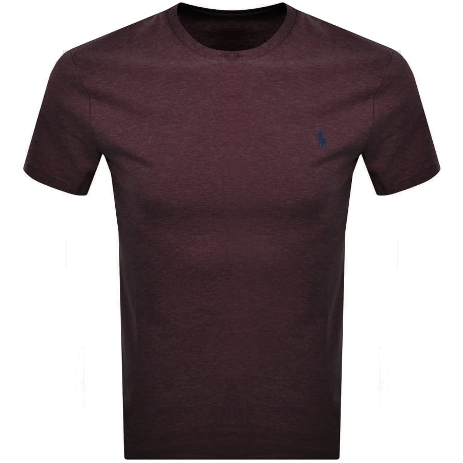 Image number 1 for Ralph Lauren Crew Neck Slim Fit T Shirt Burgundy