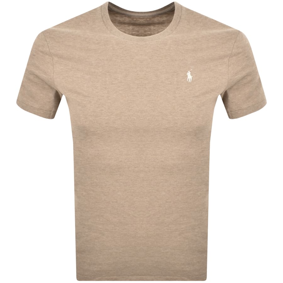 Image number 1 for Ralph Lauren Crew Neck Slim Fit T Shirt Beige