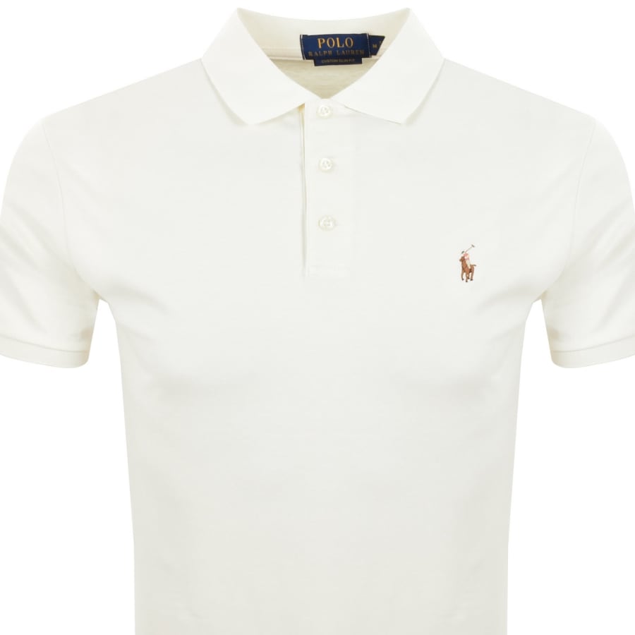 Image number 2 for Ralph Lauren Custom Slim Fit Polo Cream