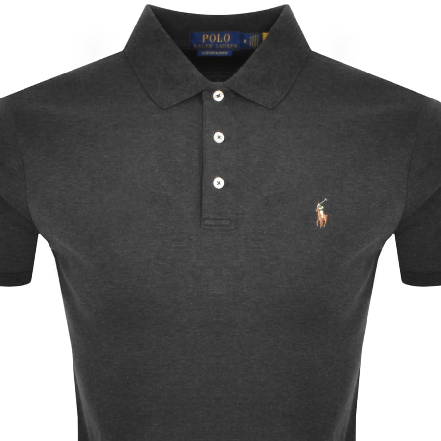Image number 2 for Ralph Lauren Custom Slim Fit Polo T Shirt Black
