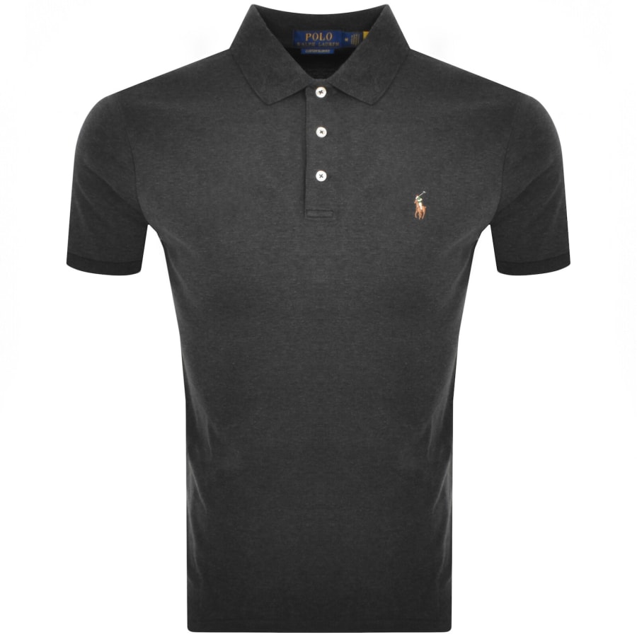 Image number 1 for Ralph Lauren Custom Slim Fit Polo T Shirt Black