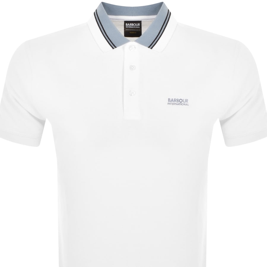 Image number 2 for Barbour International Tipped Polo T Shirt White