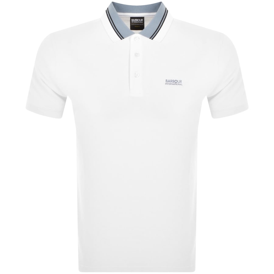 Image number 1 for Barbour International Tipped Polo T Shirt White