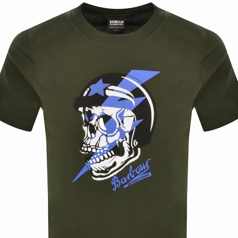 Image number 2 for Barbour International Flash Graphic T Shirt Green