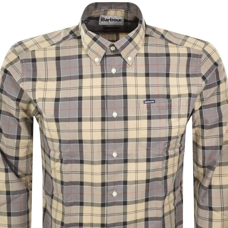 Image number 2 for Barbour Wetheram Long Sleeved Shirt Beige