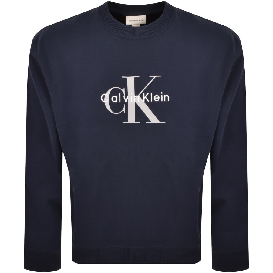 Image number 1 for Calvin Klein Jeans Terry Sweatshirt Dark Sapphire