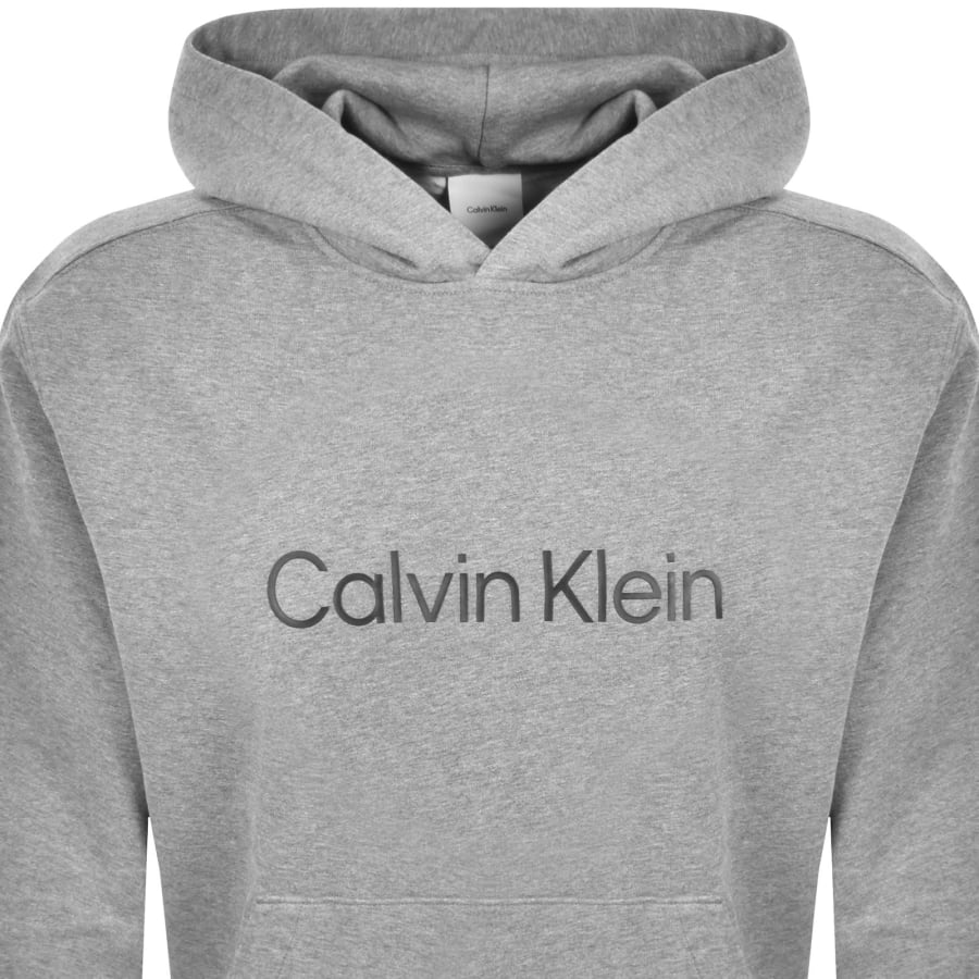Image number 2 for Calvin Klein Logo Hoodie Grey
