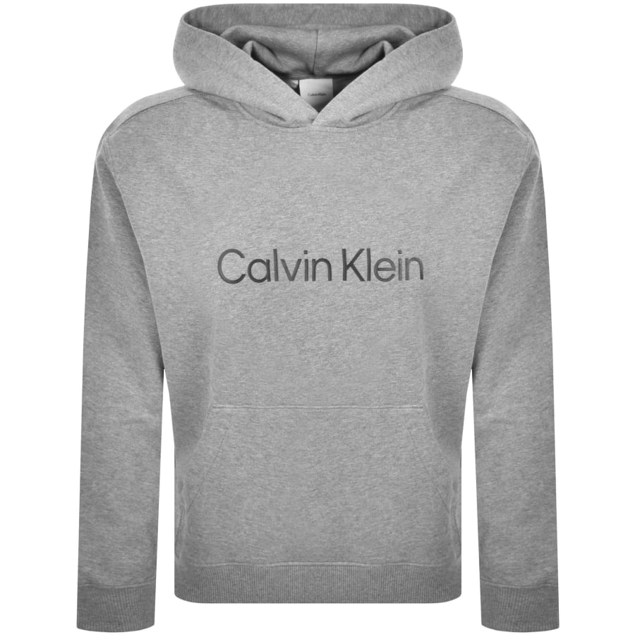 Image number 1 for Calvin Klein Logo Hoodie Grey