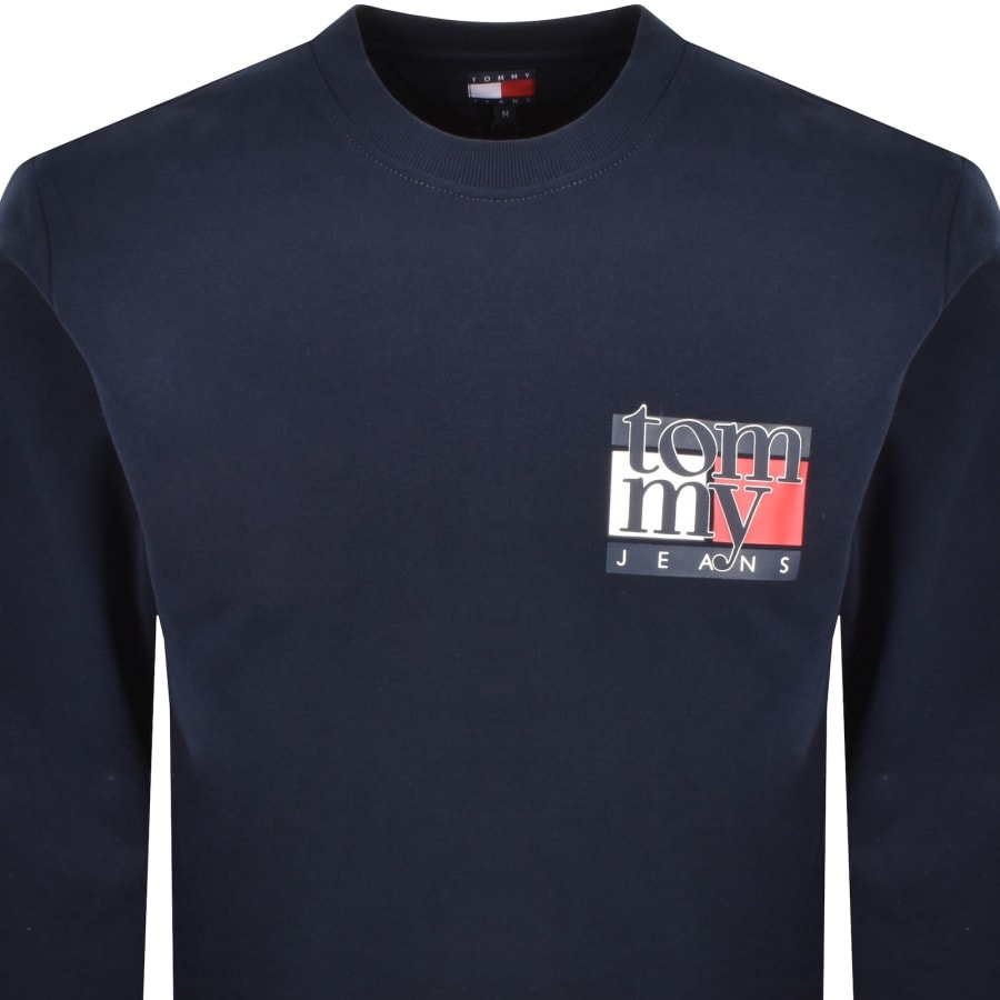 Image number 2 for Tommy Jeans Flag Logo Sweatshirt Navy