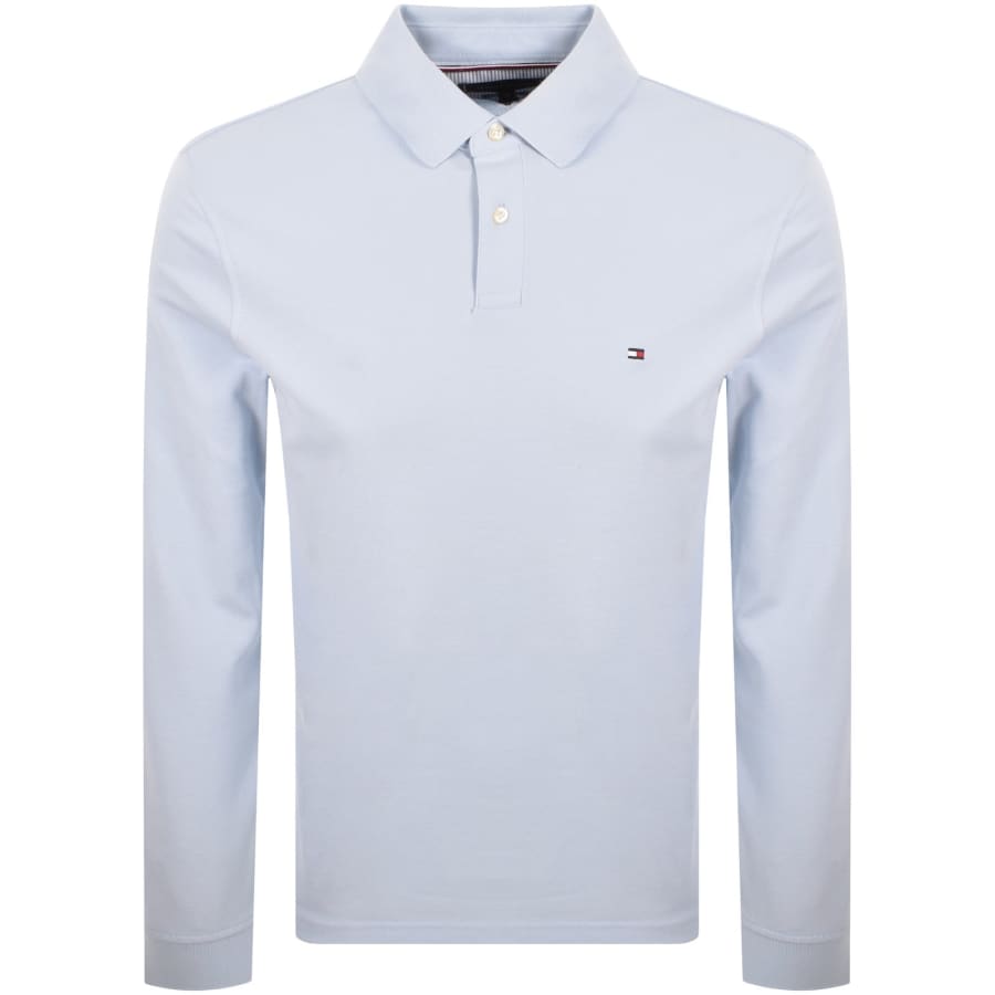 Image number 1 for Tommy Hilfiger Long Sleeved Polo T Shirt Blue