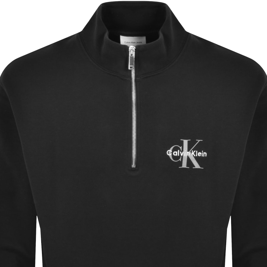 Image number 2 for Calvin Klein Jeans Half Zip Sweatshirt Black