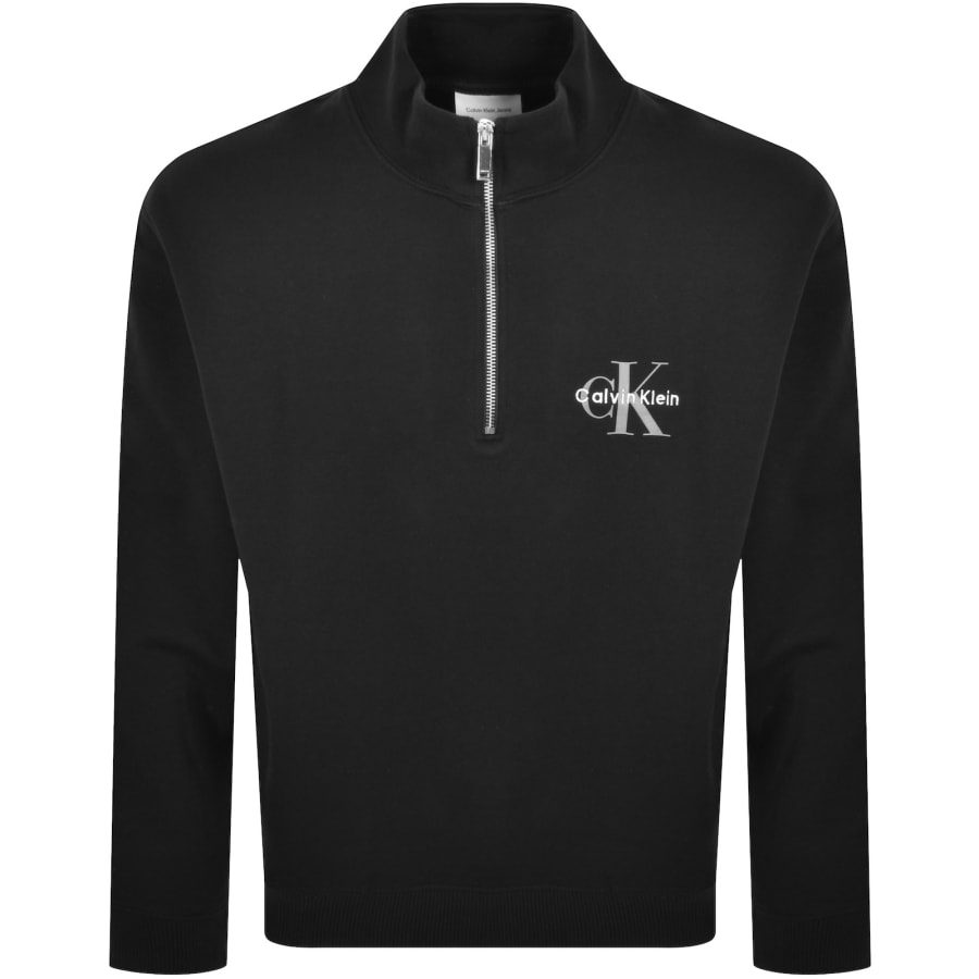 Image number 1 for Calvin Klein Jeans Half Zip Sweatshirt Black