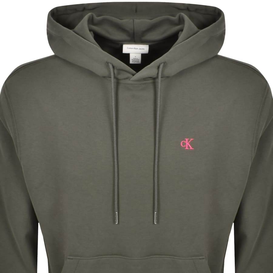 Image number 2 for Calvin Klein Jeans Monogram Hoodie Grey