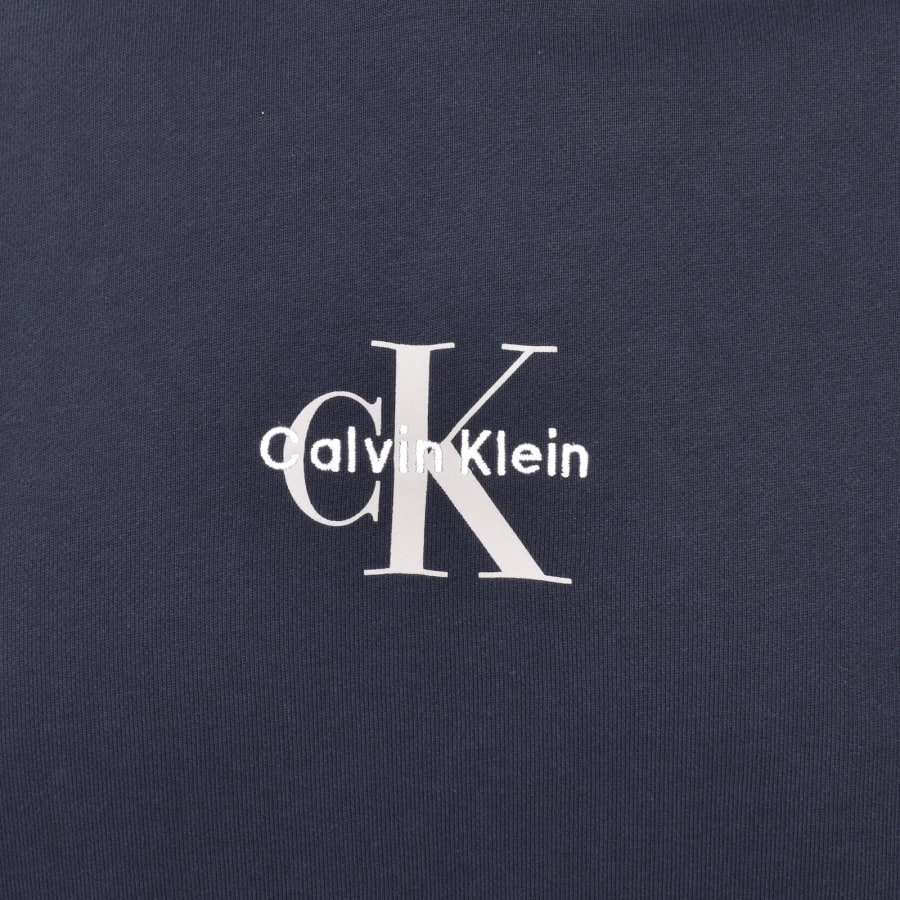 Image number 3 for Calvin Klein Jeans Logo Hoodie Navy