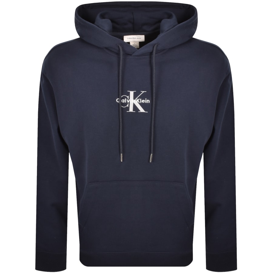 Image number 1 for Calvin Klein Jeans Logo Hoodie Navy