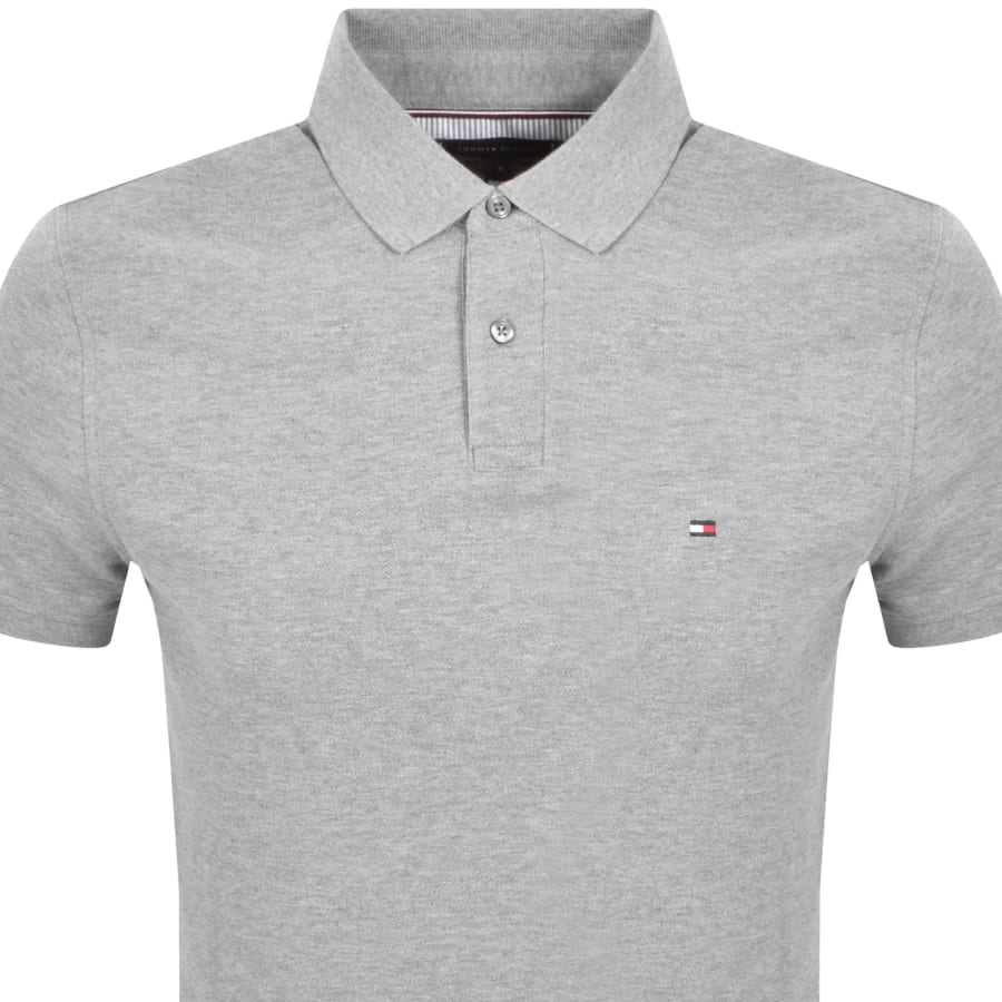 Image number 2 for Tommy Hilfiger Short Sleeved Polo T Shirt Grey