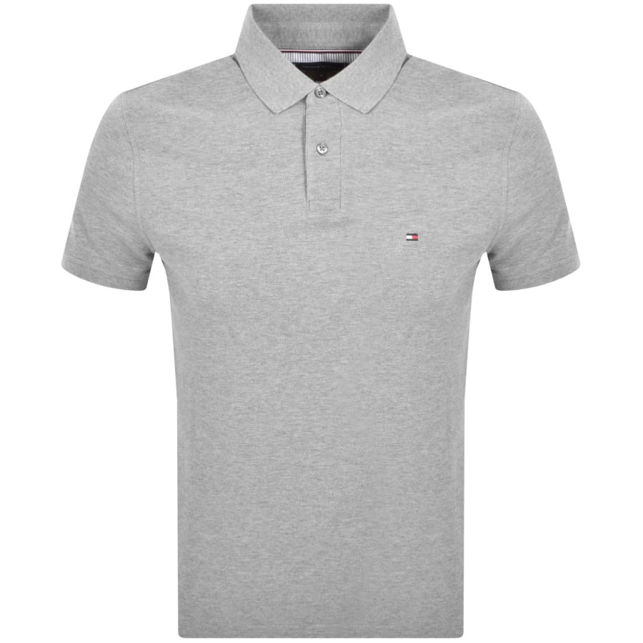 Image number 1 for Tommy Hilfiger Short Sleeved Polo T Shirt Grey