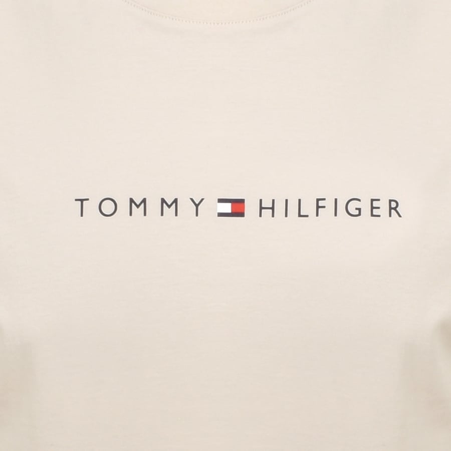 Image number 3 for Tommy Hilfiger Logo T Shirt Newsprint Cream