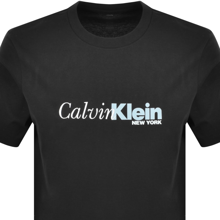 Image number 2 for Calvin Klein Cursive Graphic T Shirt Black