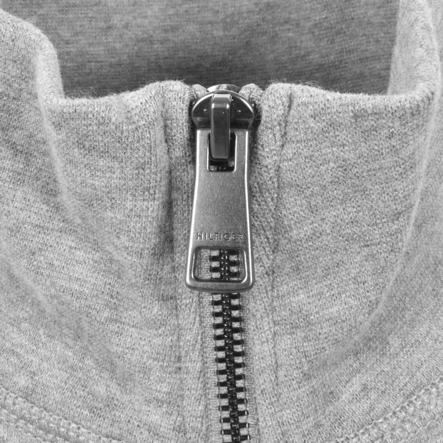 Image number 4 for Tommy Hilfiger Quarter Zip Fleece Sweatshirt Grey