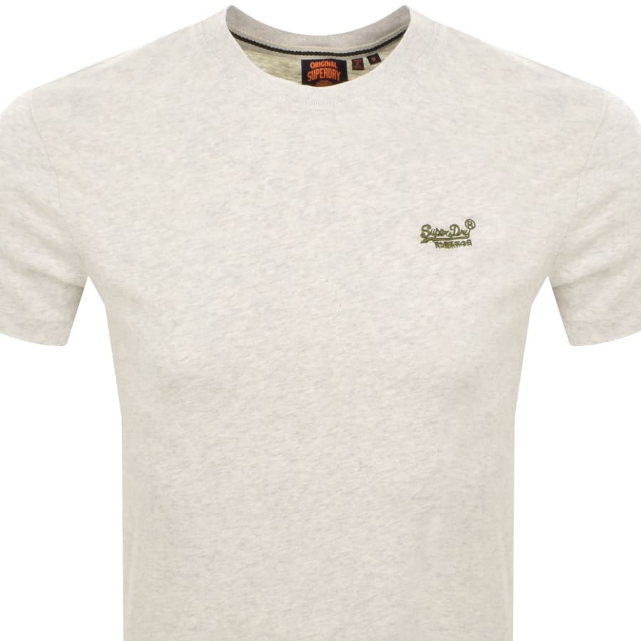Image number 2 for Superdry Vintage Logo T Shirt Straw Grey