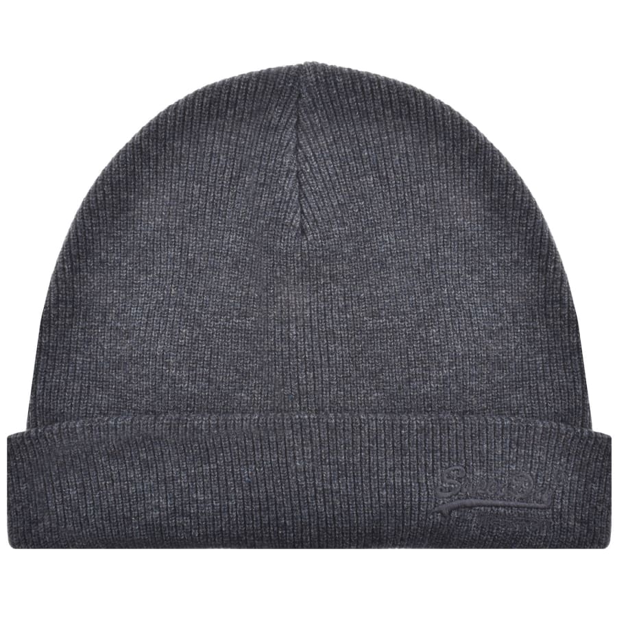 Image number 1 for Superdry Knit Beanie Hat Navy
