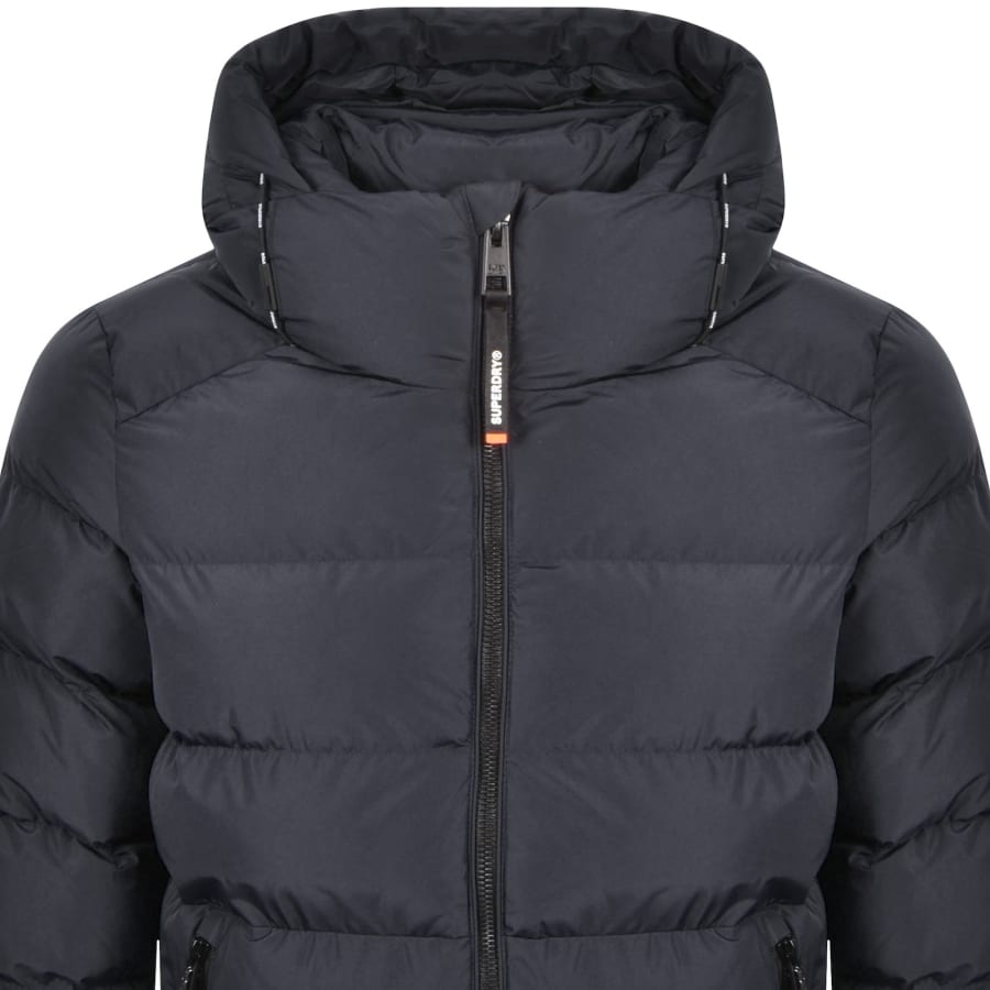 Image number 3 for Superdry Hooded Sports Puffer Jacket Navy