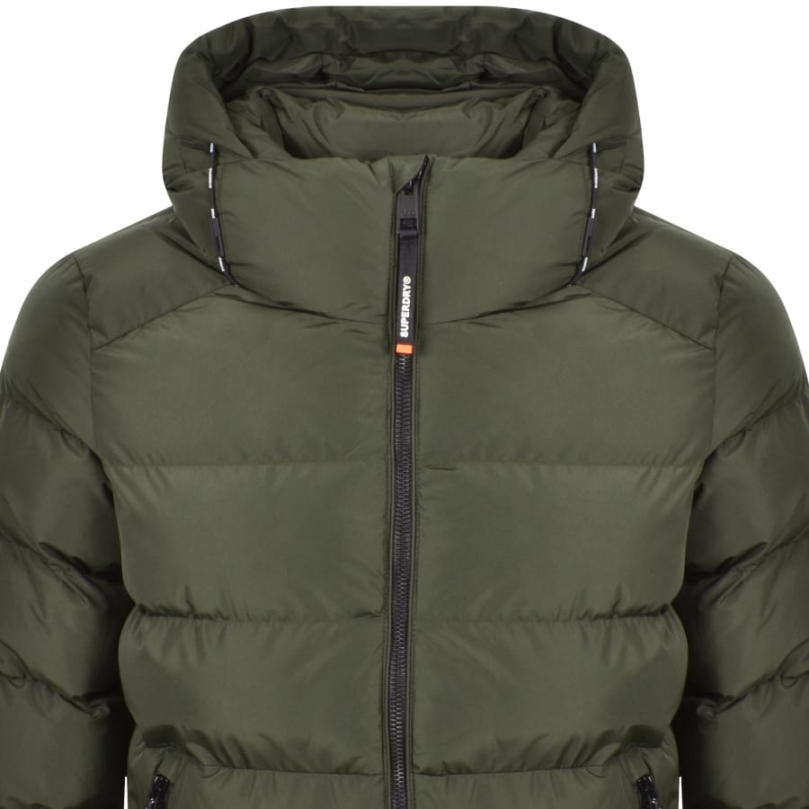 Image number 3 for Superdry Hooded Sports Puffer Jacket Green