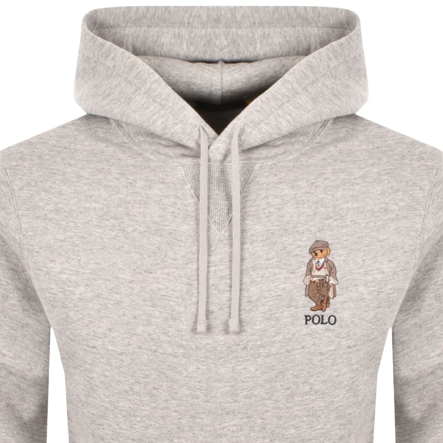 Image number 2 for Ralph Lauren Heritage Bear Hoodie Grey