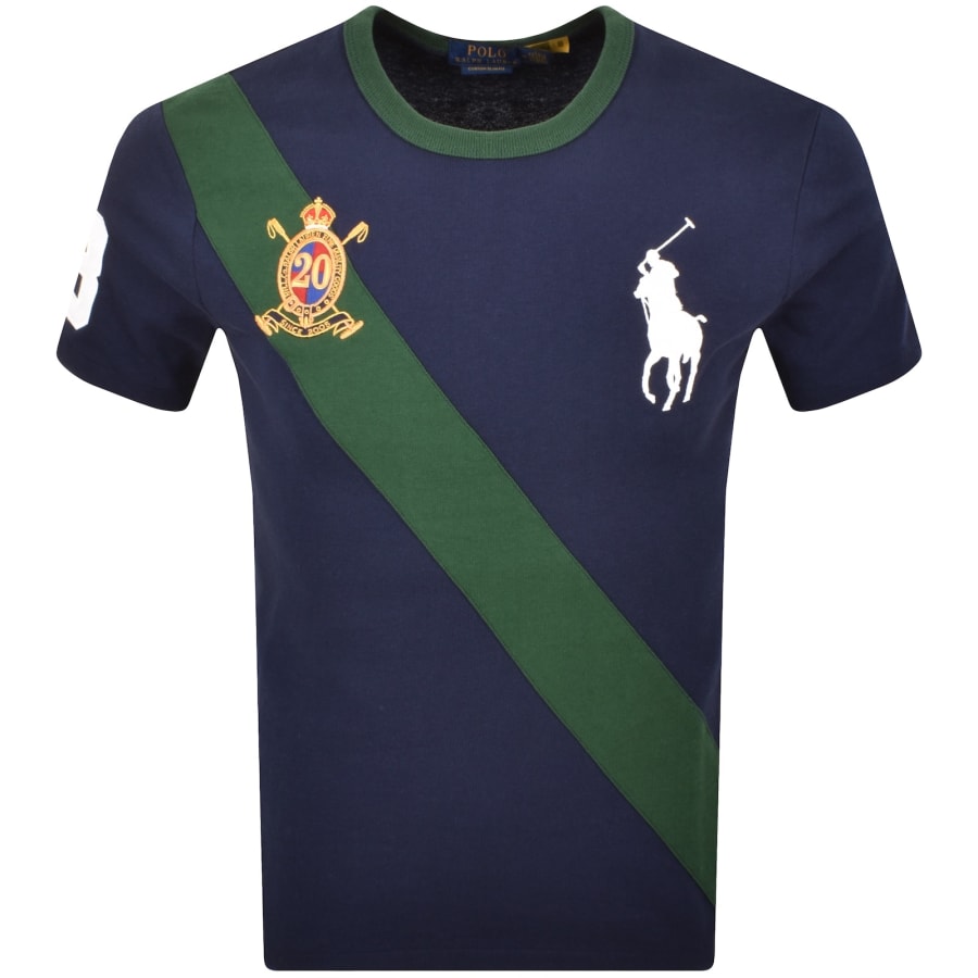 Image number 1 for Ralph Lauren Crew Neck Slim Fit T Shirt Navy