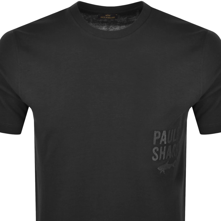 Image number 2 for Paul And Shark Embroidered Logo T Shirt Black