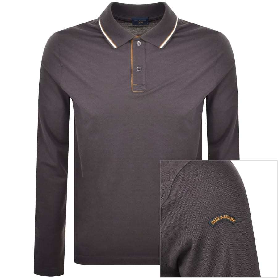 Image number 1 for Paul And Shark Polo T Shirt Charcoal Grey