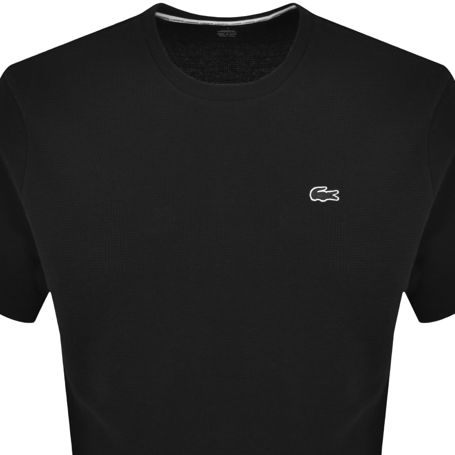 Image number 2 for Lacoste Loungewear Waffle T Shirt Black